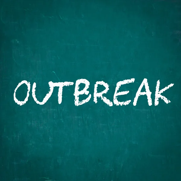 OUTBREAK written on chalkboard — Stock Photo, Image