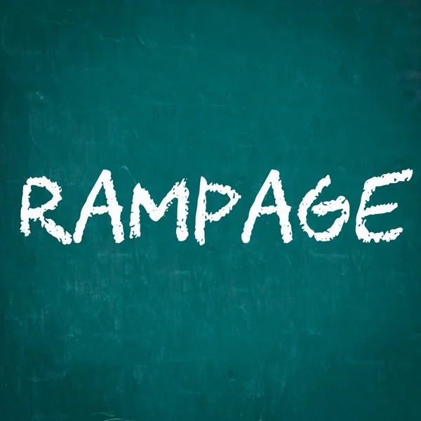 Kara tahta yazılı rampage — Stok fotoğraf