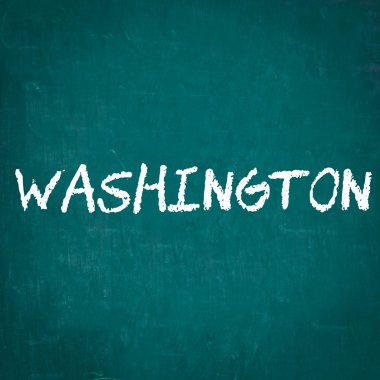 Kara tahta yazılı Washington