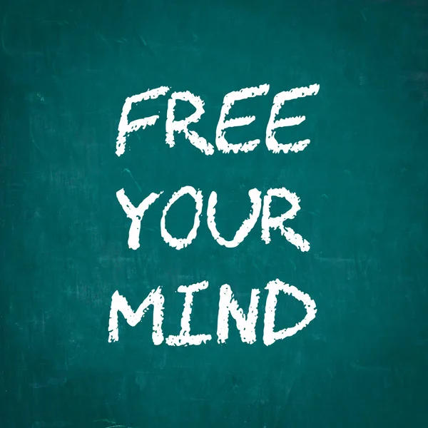 FREE YOUR MIND written on chalkboard — Stock Photo, Image