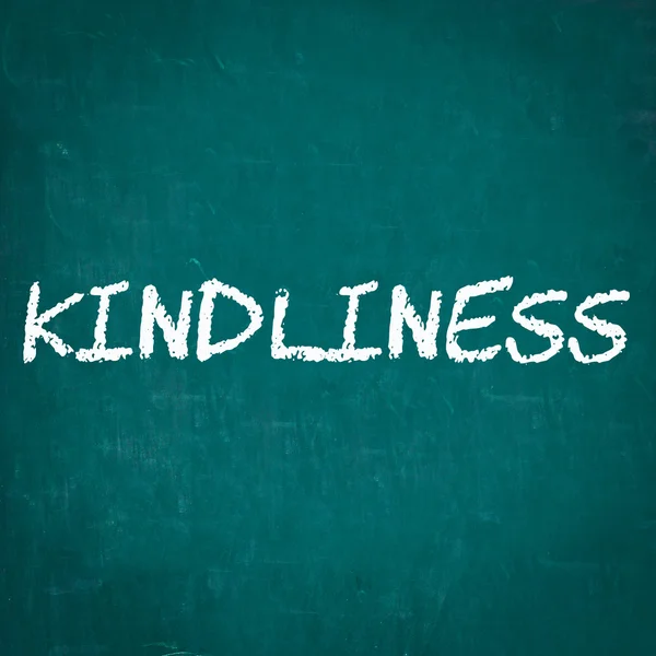 KINDLINESS scritto sulla lavagna — Foto Stock