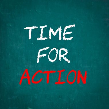 Zaman için kara tahta yazılı eylem