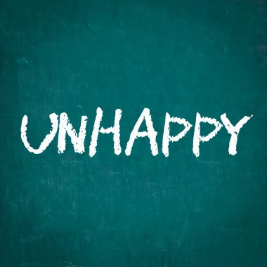 Kara tahta yazılı mutsuz