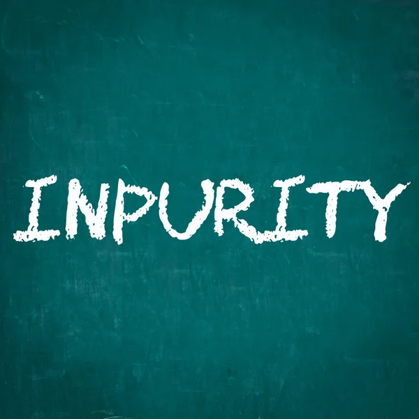 INPURITY written on chalkboard — Stock Photo, Image