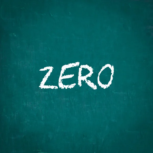 ZERO written on chalkboard — Stock Photo, Image