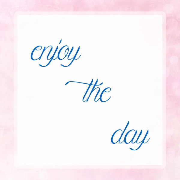 Απολαύστε την ημέρα σε φόντο ροζ παστέλ αφίσα — Φωτογραφία Αρχείου
