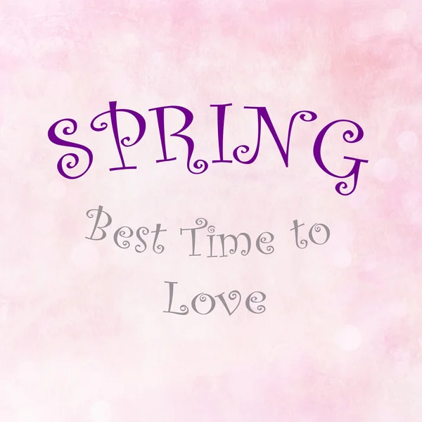 SPRING Best time to love on pink pastel background — Stock Photo, Image