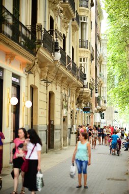Palma De Mallorca, Mallorca 30 Temmuz 2015: str üzerinde yürüyen insanlar