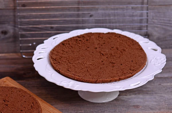 Kora przygotowany na ciasto czekoladowe, zbliżenie — Zdjęcie stockowe