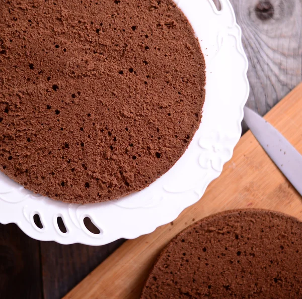 Kora przygotowany na ciasto czekoladowe — Zdjęcie stockowe