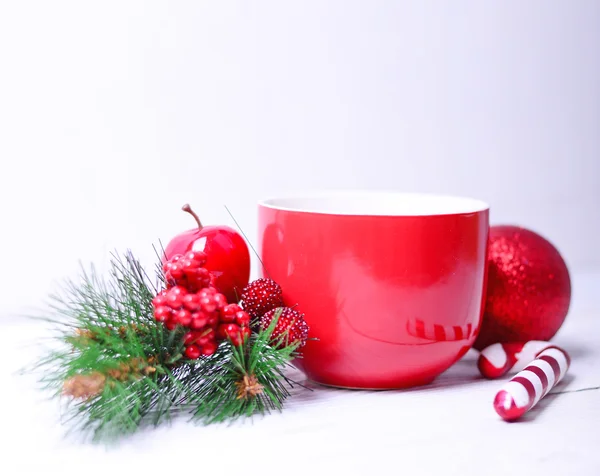 Hot chocolate for Christmas on white background — Stock Photo, Image