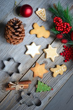 Tahta masada Noel kurabiyeleri