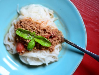 İtalyan spagetti rustik ahşap tablo