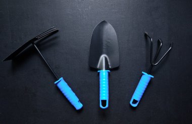 Yazı tahtası üzerinde Bahçe aletleri