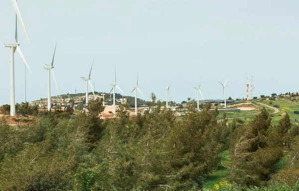 Generadores Eólicos Monte Gilboa Israel — Foto de Stock