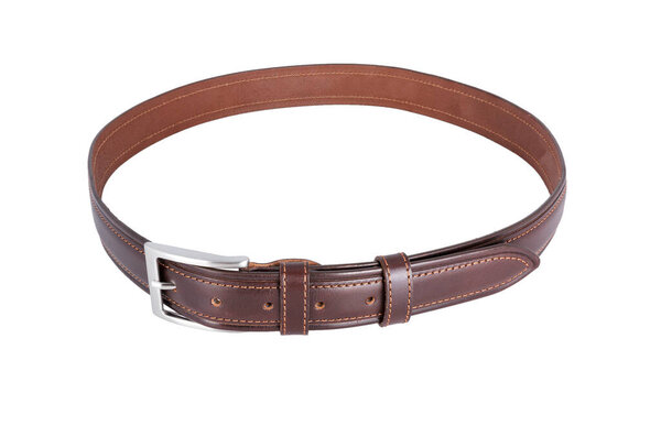 beautiful leather belt on a white background