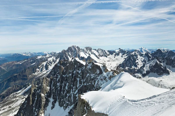 Mont Blanc Bölgesindeki Dağ Zirvelerinin Manzarası Telifsiz Stok Fotoğraflar