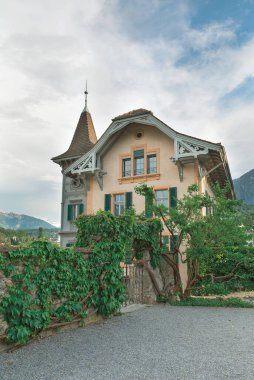 Yeşil ağaçların arasında güzel bir ev