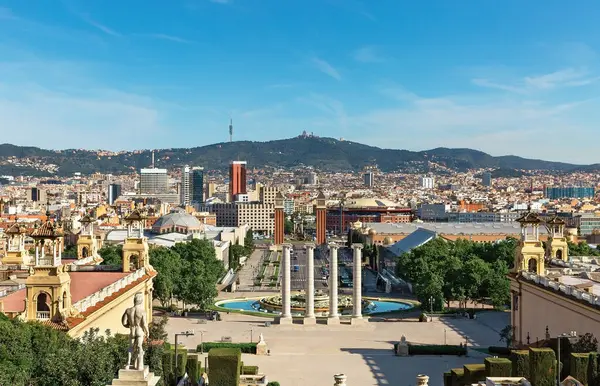 beautiful Spain Square in Barcelona, panorama