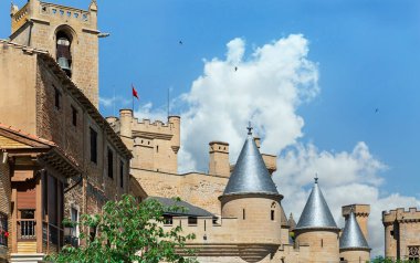 İspanya 'daki güzel kale Olite