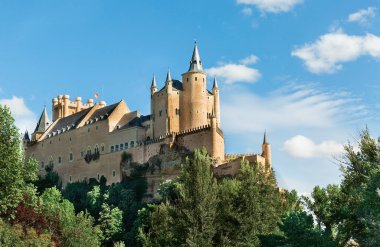Beautiful fortress Alcazar in Segovia Spain clipart