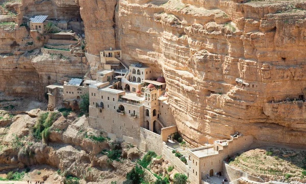 Panorama Wadi Qelt Judejskiej Pustyni Izrael — Zdjęcie stockowe