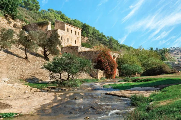 Vecchio Mulino Lungo Fiume Israele — Foto Stock