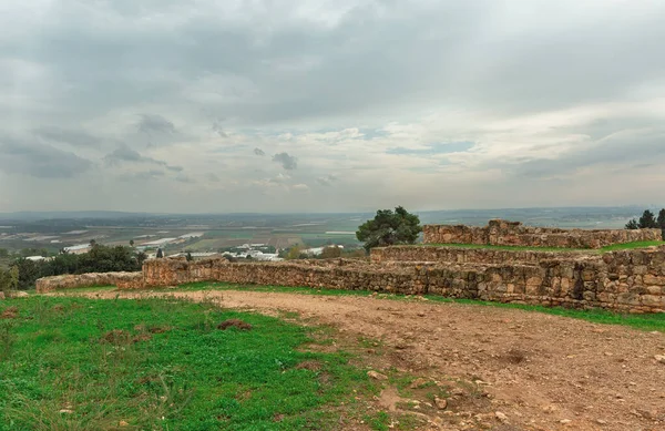 Ruins Ancient Fortress Belvoir Background Sky Israel — Stock Photo, Image