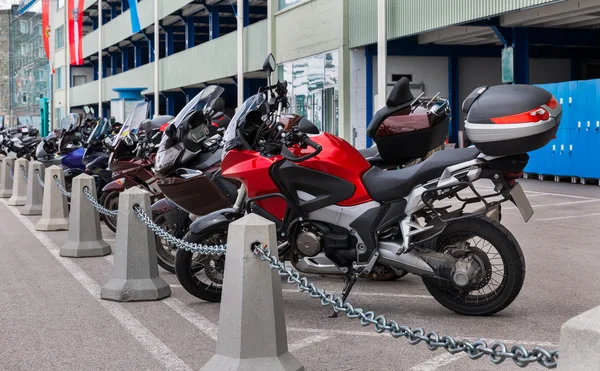 motorcycles parked