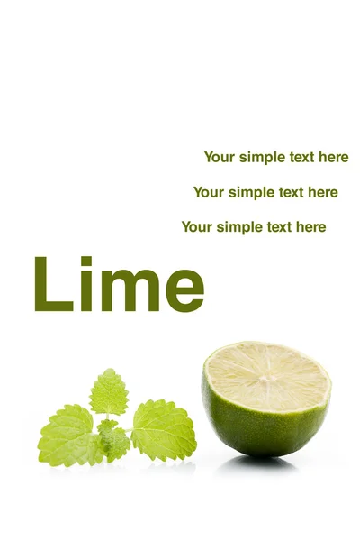 A half lime and a peppermint Stock Image