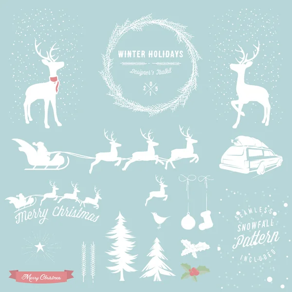 Winter vakantie ontwerpers toolkit — Stockvector