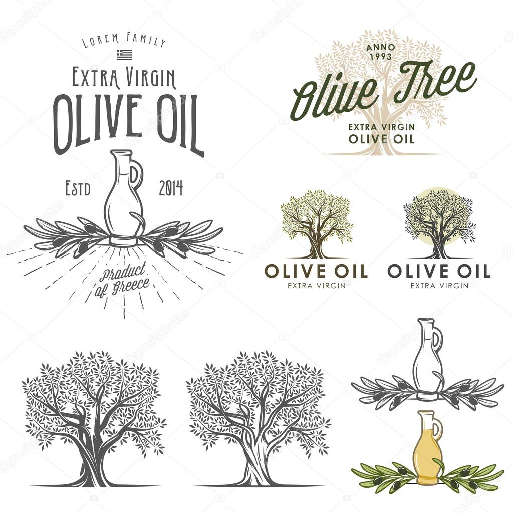 Olive oil labels and design elements
