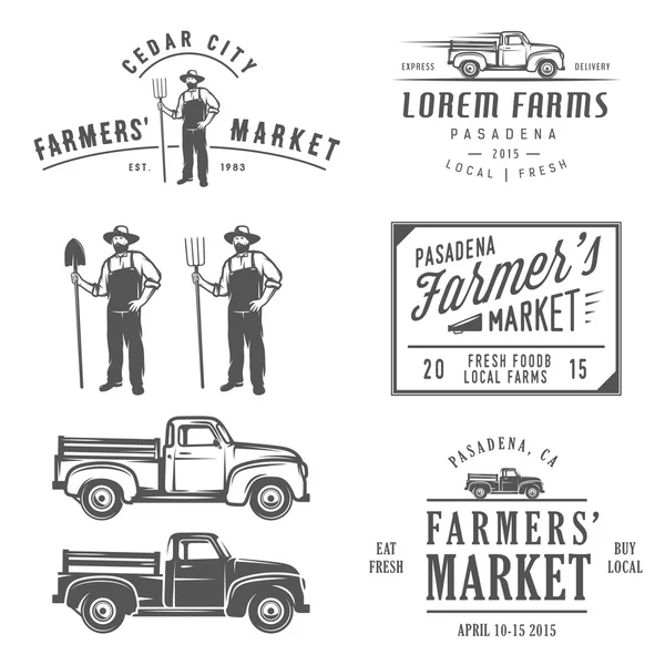 老式农业标签、 徽章及设计元素 — 图库矢量图片