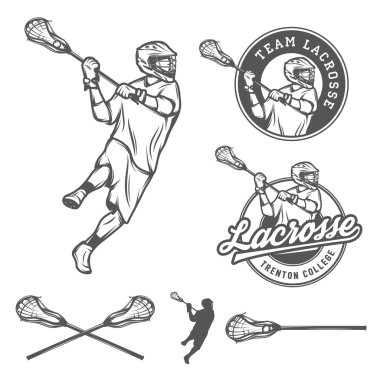 Set of lacrosse design elements clipart