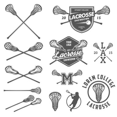 Set of lacrosse design elements clipart