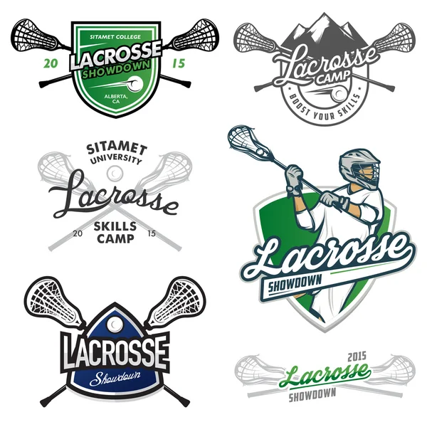 Conjunto de elementos de diseño de lacrosse — Vector de stock
