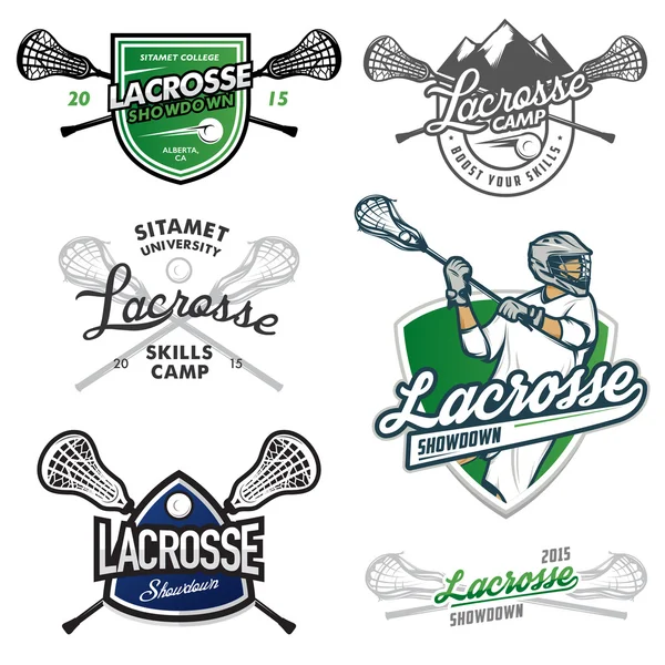 Set of lacrosse design elements Royalty Free Stock Vectors