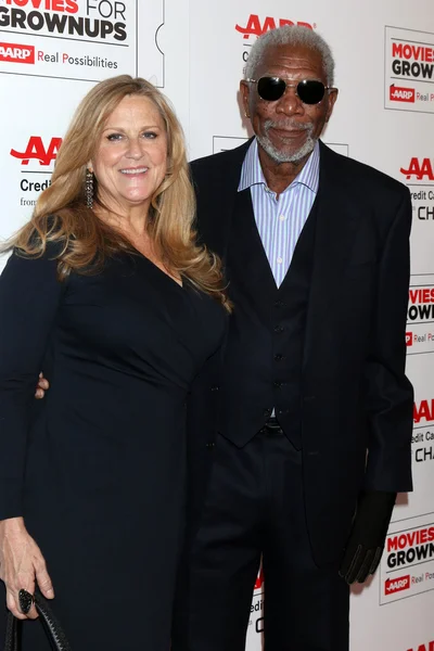 Lori McCreary, Morgan Freeman — Stock Photo, Image