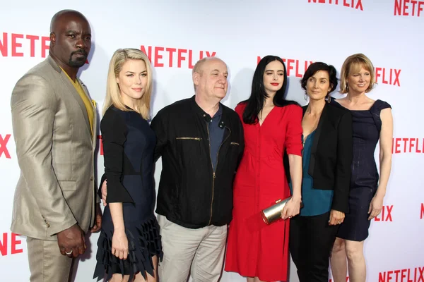 Mike Colter, Rachael Taylor, Jeph Loeb, Krysten Ritter, Carrie-Anne Moss, Melissa Rosenberg — Stock Photo, Image