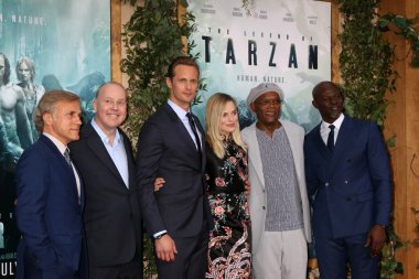Christoph Waltz, David Yates, Alexander Skarsgard, Margot Robbie, Samuel L. Jackson, Djimon Hounsou