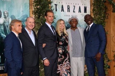 Christoph Waltz, David Yates, Alexander Skarsgard, Margot Robbie, Samuel L. Jackson, Djimon Hounsou