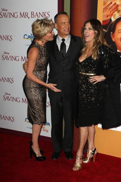 Emma Thompson, Tom Hanks, Rita Wilson — Foto de Stock