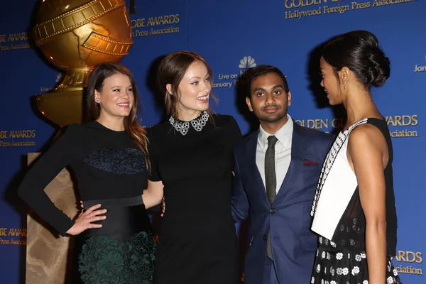 Boczek w sosie, Olivia Wilde, Aziz Ansari, Zoe Saldana — Zdjęcie stockowe