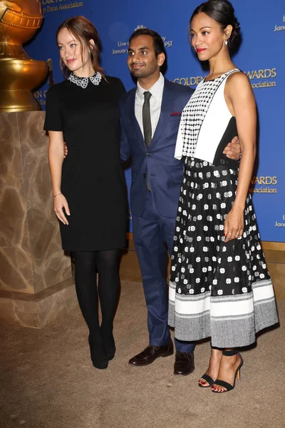 Olivia Wilde, Aziz Ansari, Zoe Saldana — Stock Photo, Image