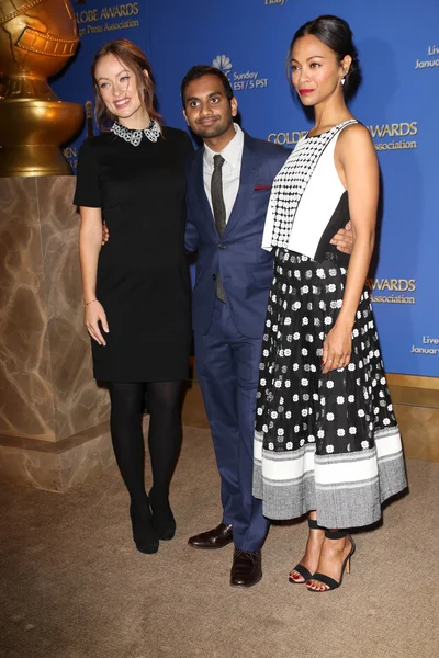 Olivia Wilde, Aziz Ansari, Zoe Saldana — Stock Photo, Image