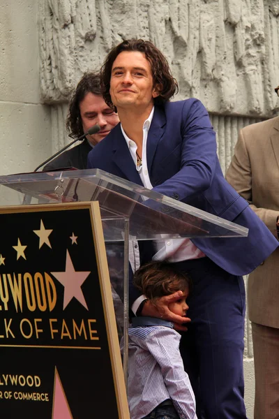 Orlando Bloom and son Flynn Bloom — Stock Photo, Image