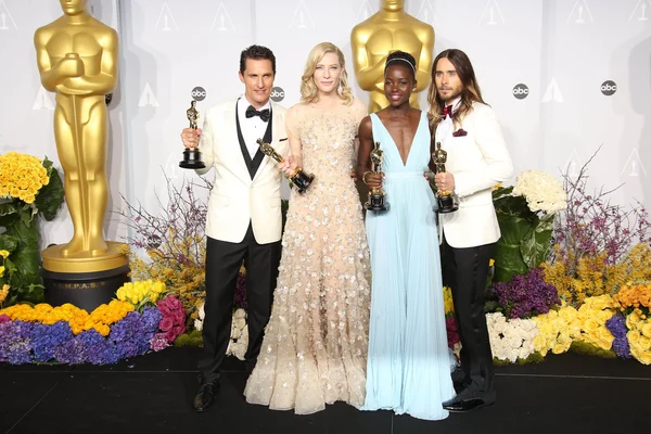 Matthew McConaughey, Cate Blanchett, Lupita Nyong'o and Jared Leto — Stock Photo, Image