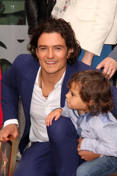 Orlando Bloom and son Flynn Bloom — Stock Photo, Image