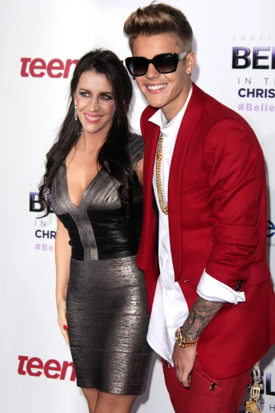 Pattie Mallette, Justin Bieber — Zdjęcie stockowe