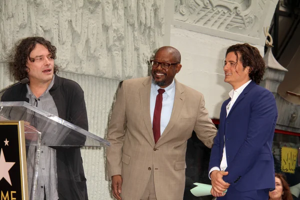 David Leveaux, Orlando Bloom and Forest Whitaker — Stock Photo, Image